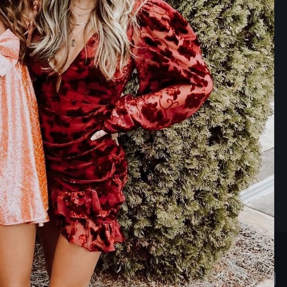 Elegant Red Velvet Dress